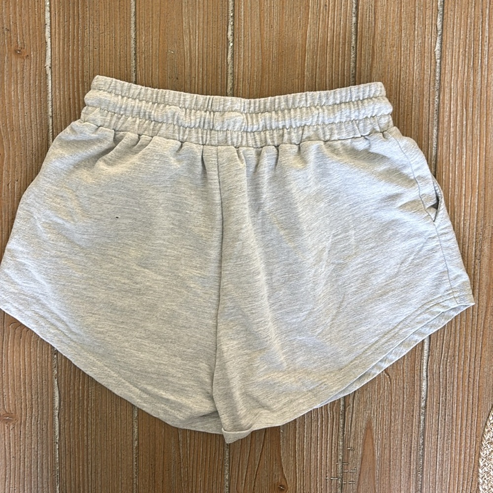Grey Basic High Waisted Pocket Sweat Short Size Small - Picture 2 of 5